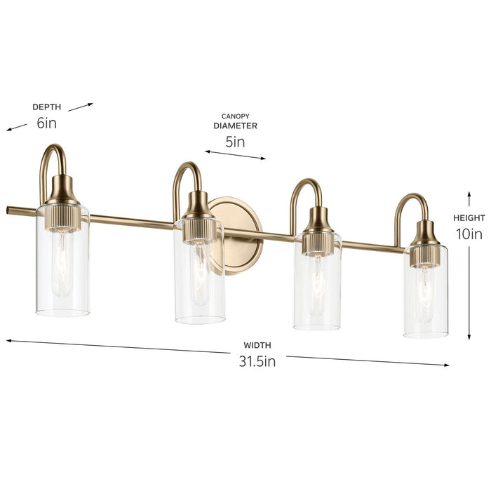 Kichler 55212CPZ Four Light Bath, Champagne Bronze