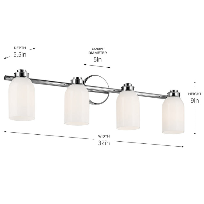 Kichler 55203CH Four Light Bath, Chrome