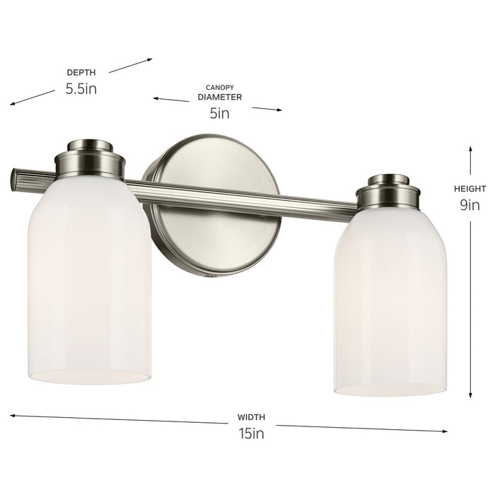 Kichler 55201NI Two Light Bath, Brushed Nickel