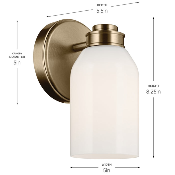 Kichler 55200CPZ One Light Wall Sconce, Champagne Bronze