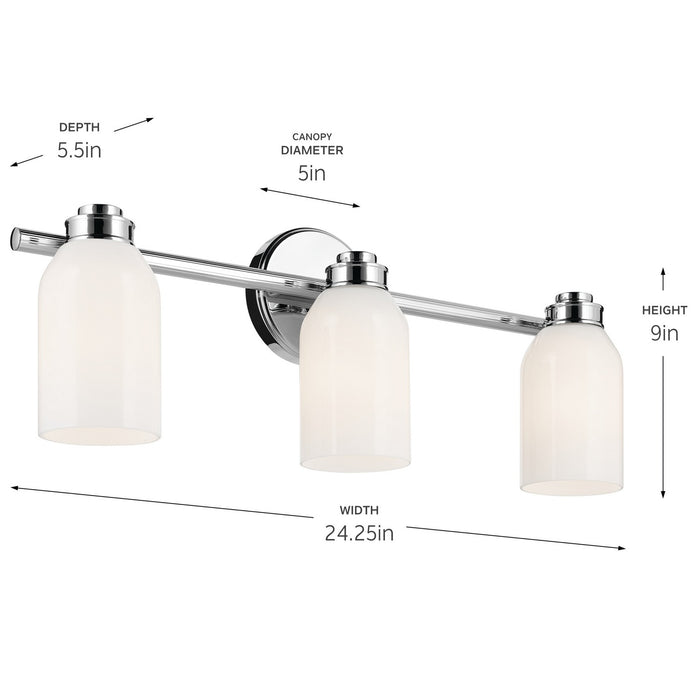 Kichler 55202CH Three Light Bath, Chrome