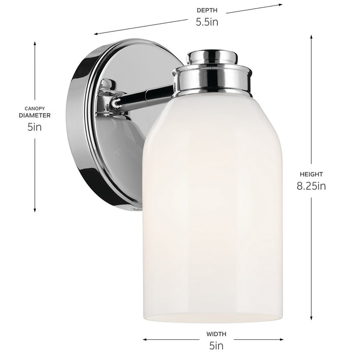 Kichler 55200CH One Light Wall Sconce, Chrome