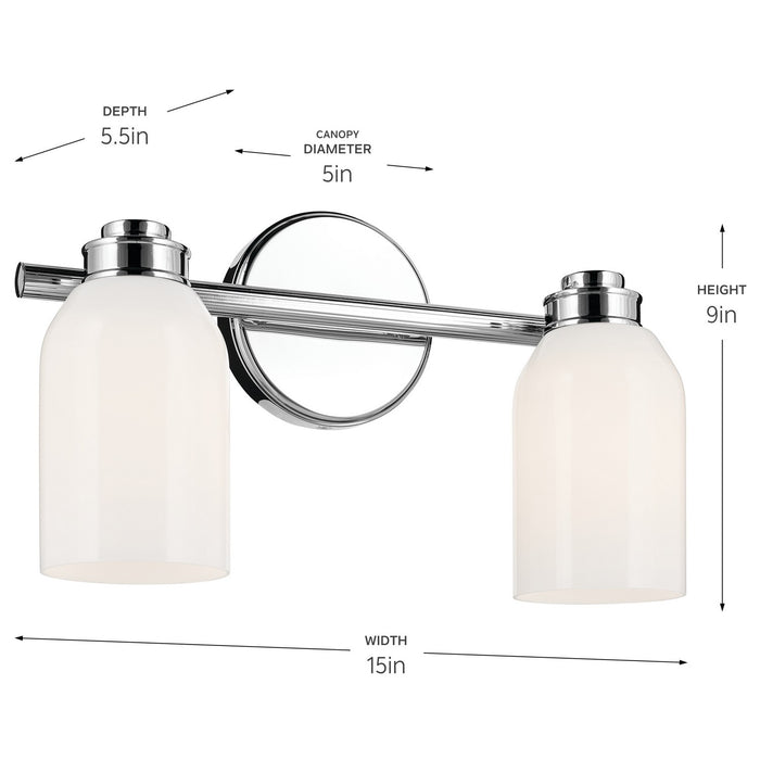 Kichler 55201CH Two Light Bath, Chrome