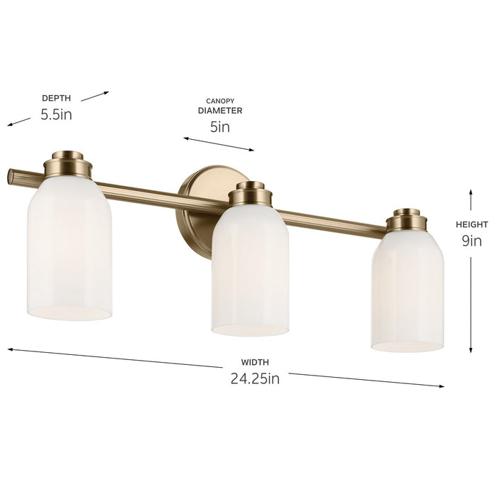 Kichler 55202CPZ Three Light Bath, Champagne Bronze