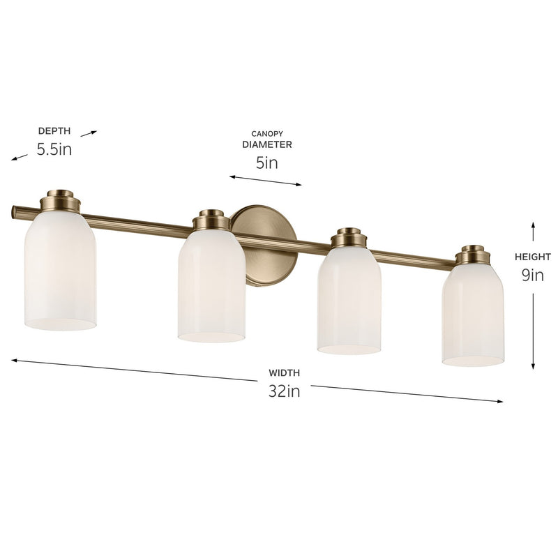 Kichler 55203CPZ Four Light Bath, Champagne Bronze