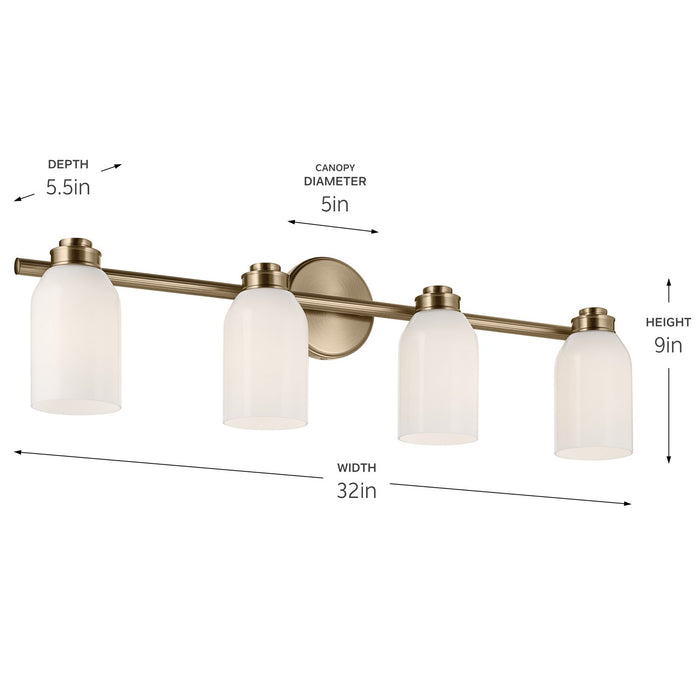 Kichler 55203CPZ Four Light Bath, Champagne Bronze