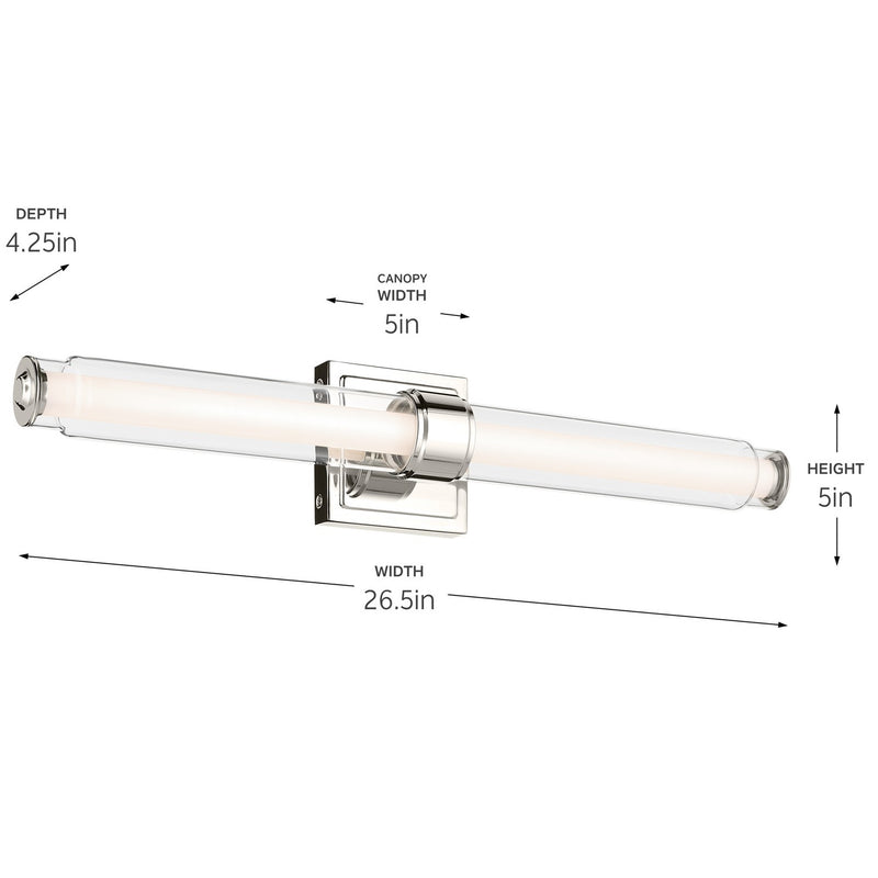 Kichler 55238PNLED LED Linear Bath, Polished Nickel