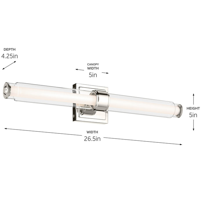 Kichler 55238PNLED LED Linear Bath, Polished Nickel