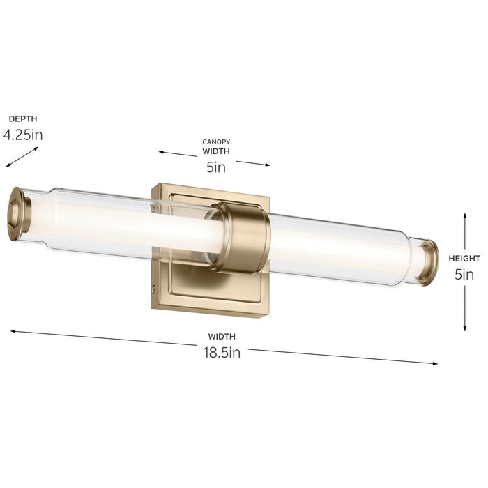 Kichler 55237CPZLED LED Bath Bar, Champagne Bronze