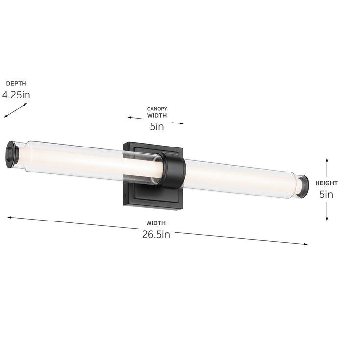 Kichler 55238BKLED LED Linear Bath, Black