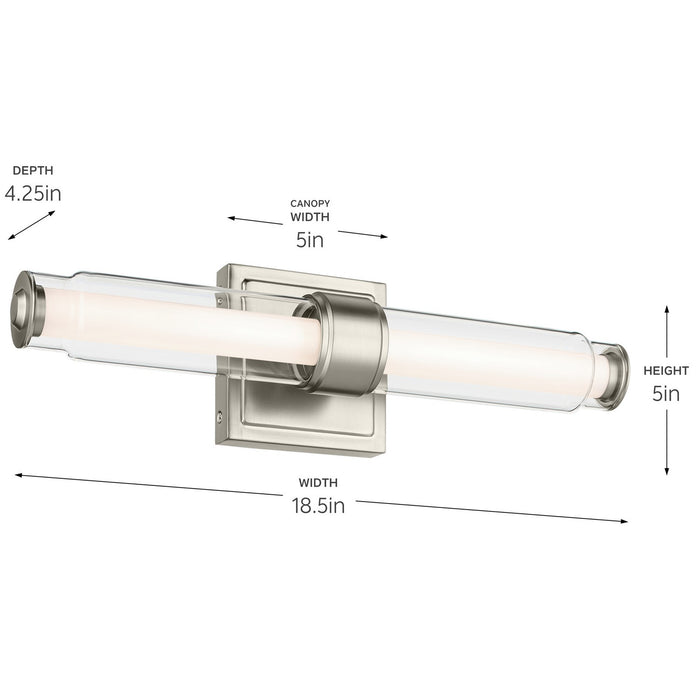 Kichler 55237NILED LED Bath Bar, Brushed Nickel
