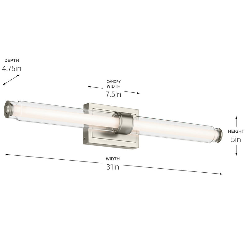 Kichler 55239NILED LED Linear Bath, Brushed Nickel