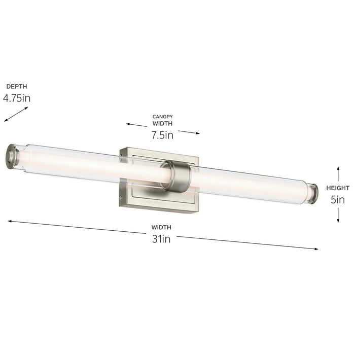 Kichler 55239NILED LED Linear Bath, Brushed Nickel