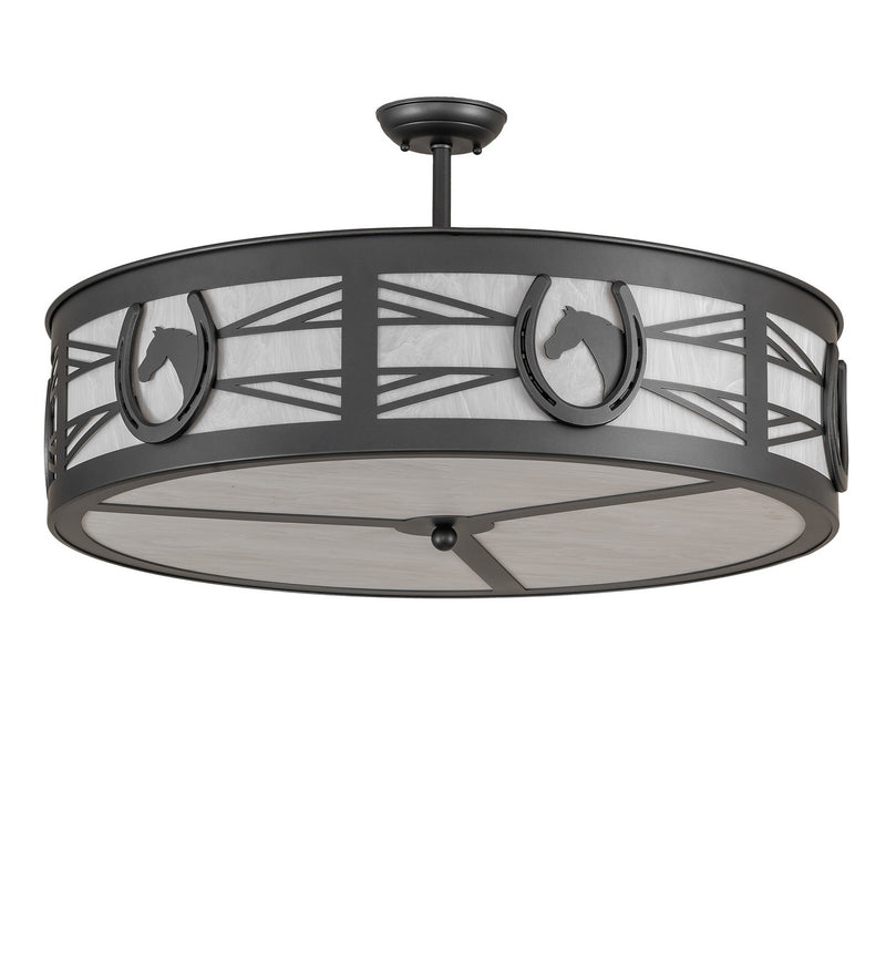 Meyda Tiffany 252901 Four Light Semi-Flushmount, Wrought Iron