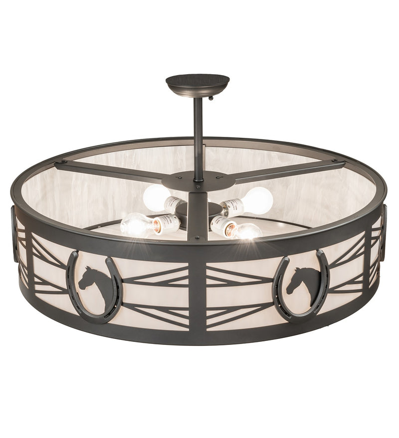 Meyda Tiffany 252901 Four Light Semi-Flushmount, Wrought Iron