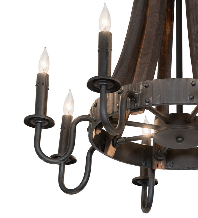 Meyda Tiffany 270064 Eight Light Chandelier, Costello Black/Charred Wood