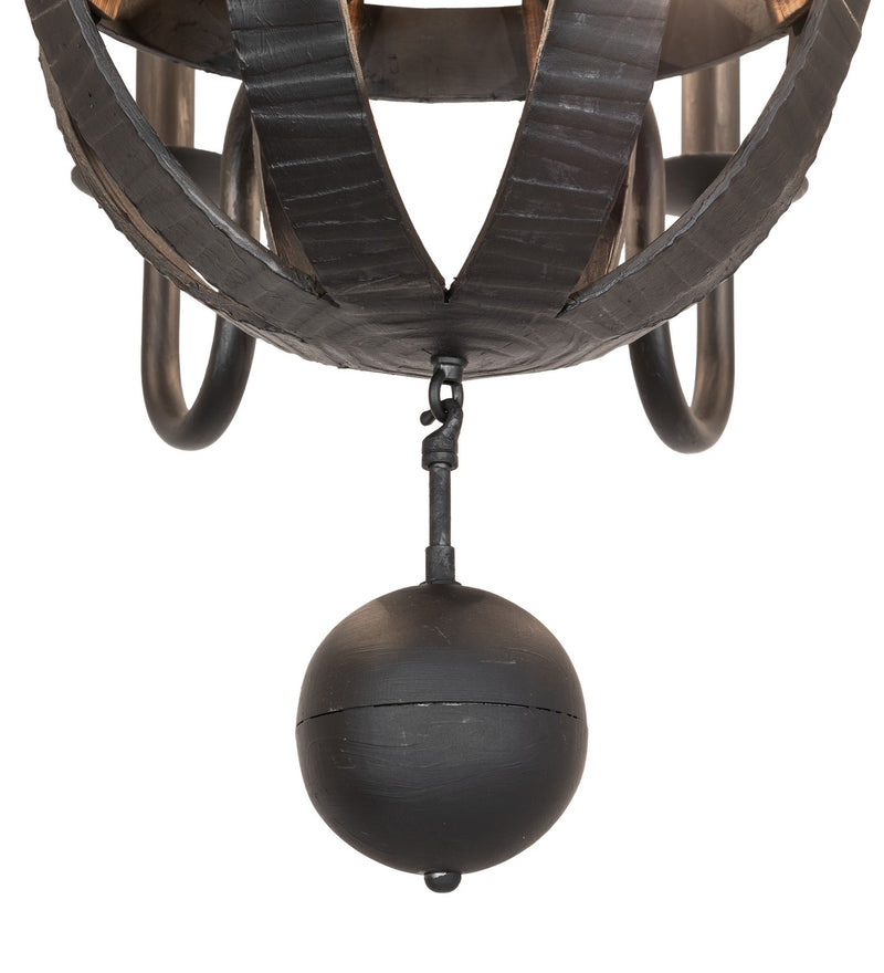 Meyda Tiffany 270067 Eight Light Chandelier, Costello Black/Charred Wood