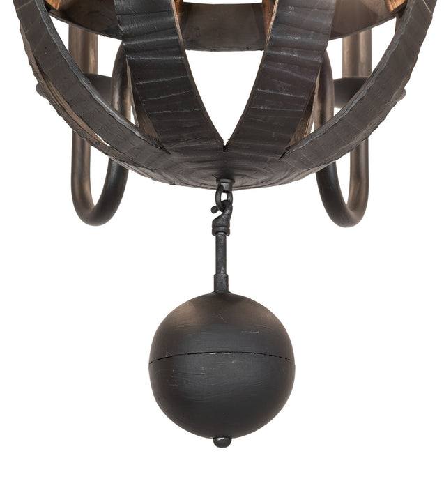 Meyda Tiffany 270067 Eight Light Chandelier, Costello Black/Charred Wood