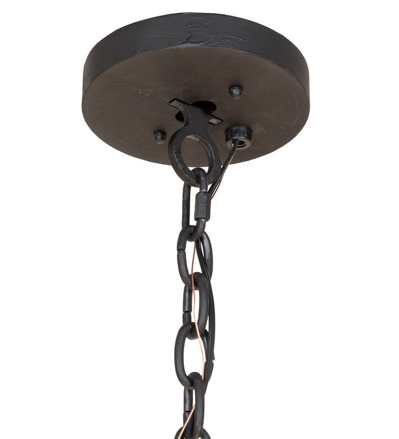 Meyda Tiffany 270067 Eight Light Chandelier, Costello Black/Charred Wood