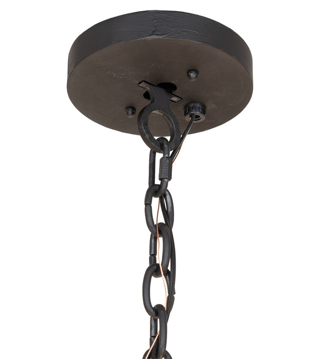 Meyda Tiffany 270067 Eight Light Chandelier, Costello Black/Charred Wood