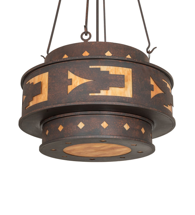Meyda Tiffany 271689 Four Light Pendant, Rusty Nail