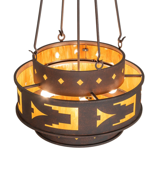 Meyda Tiffany 271689 Four Light Pendant, Rusty Nail