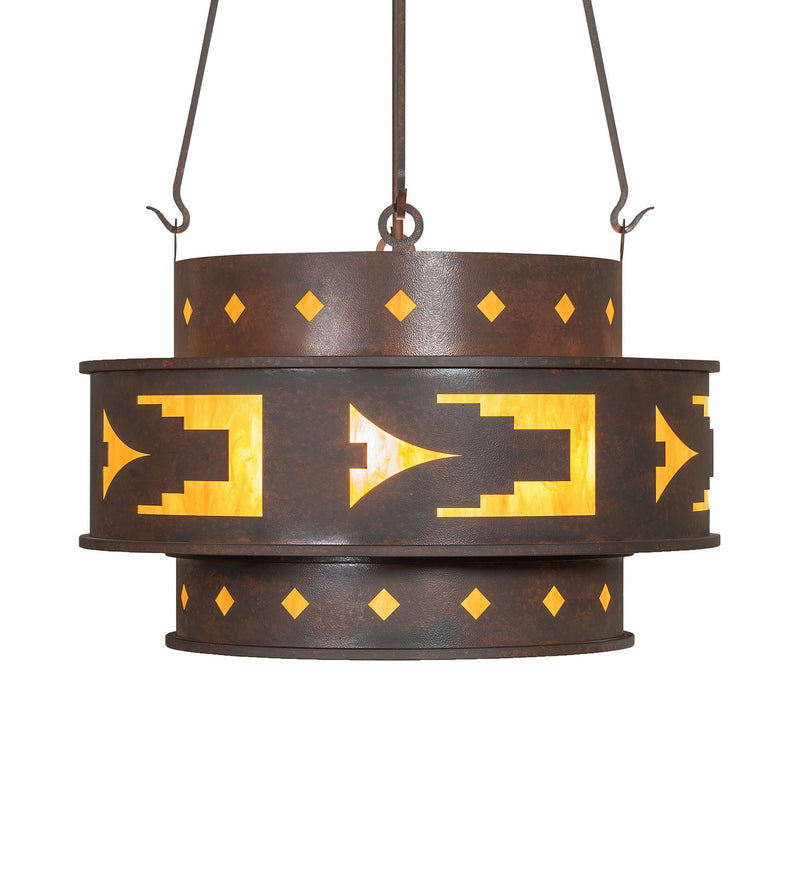 Meyda Tiffany 271689 Four Light Pendant, Rusty Nail
