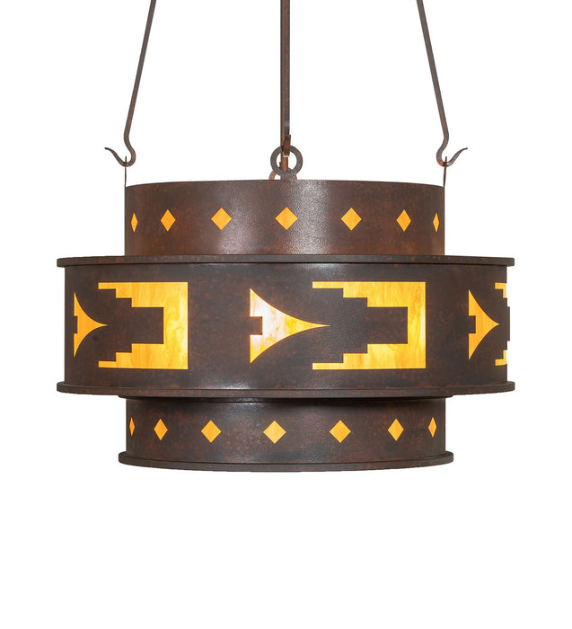 Meyda Tiffany 271689 Four Light Pendant, Rusty Nail