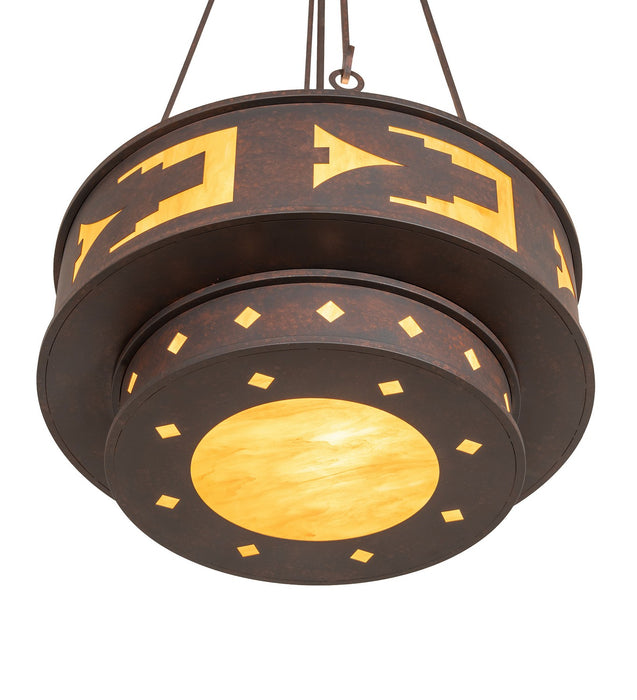 Meyda Tiffany 271689 Four Light Pendant, Rusty Nail