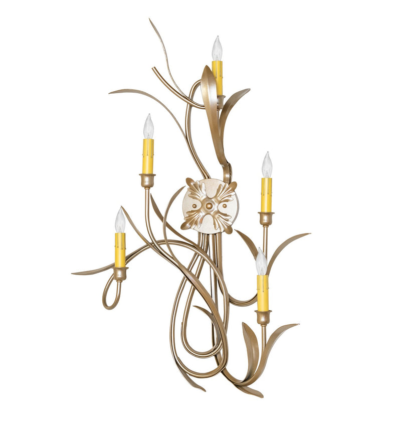 Meyda Tiffany 273540 Five Light Wall Sconce, Champagne Metallic