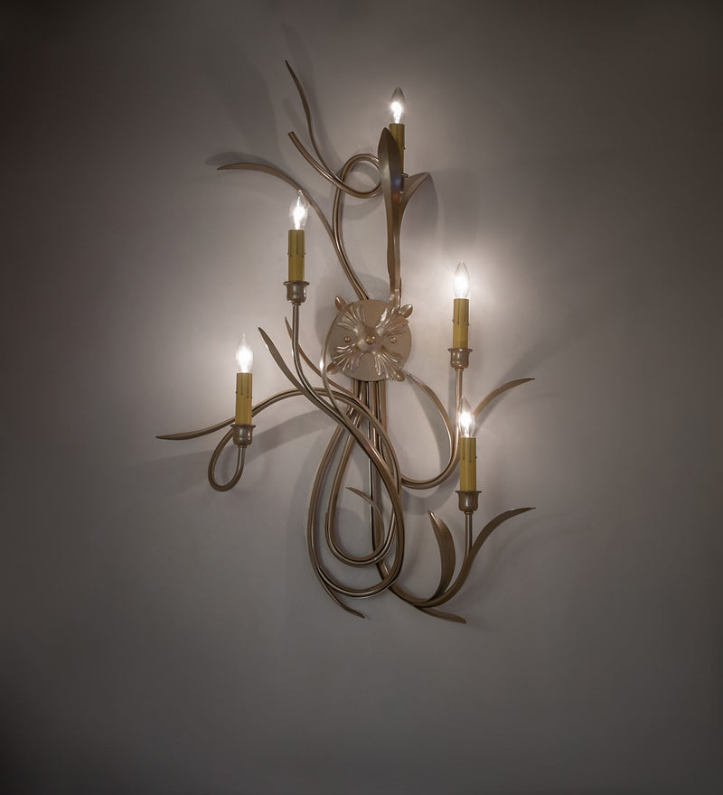 Meyda Tiffany 273540 Five Light Wall Sconce, Champagne Metallic