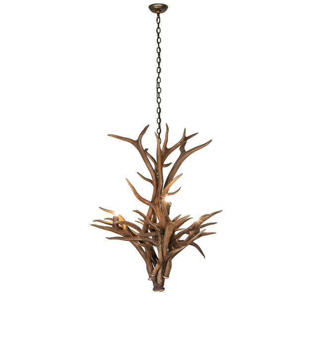 Meyda Tiffany 274086 Four Light Chandelier, Natural Antler