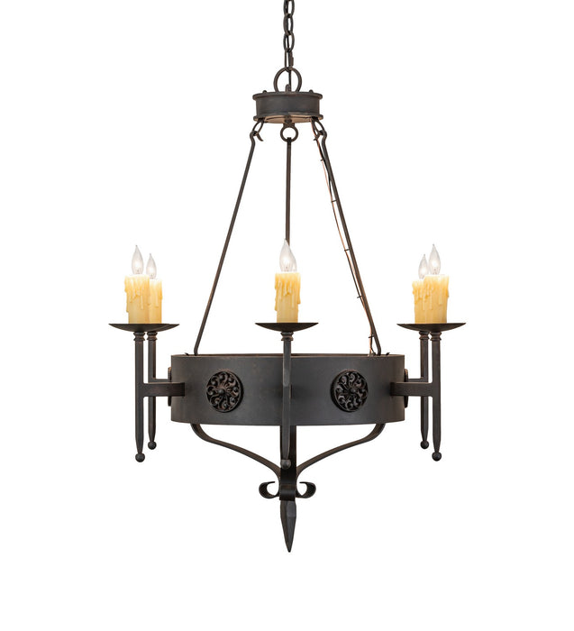 Meyda Tiffany 274947 Six Light Chandelier, Chestnut