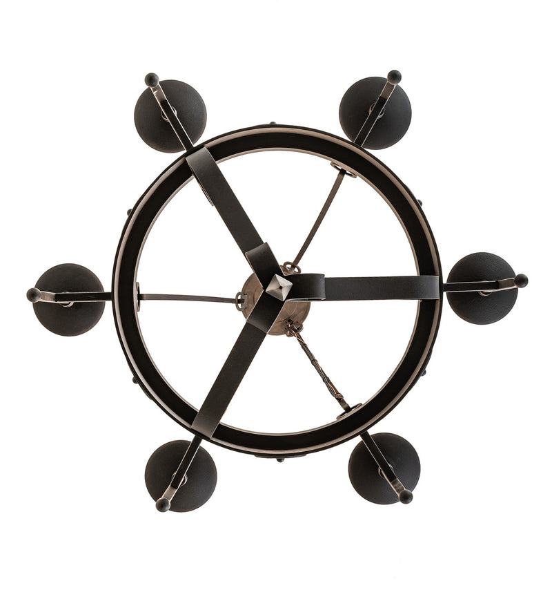 Meyda Tiffany 274947 Six Light Chandelier, Chestnut