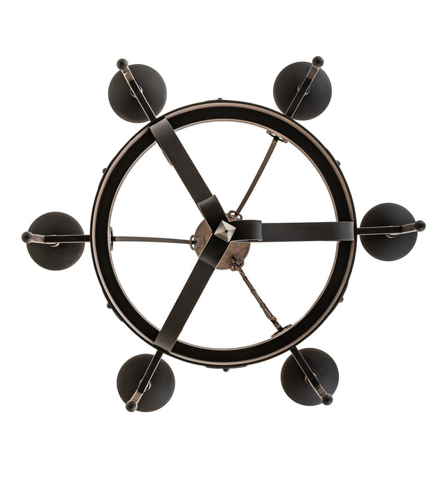 Meyda Tiffany 274947 Six Light Chandelier, Chestnut