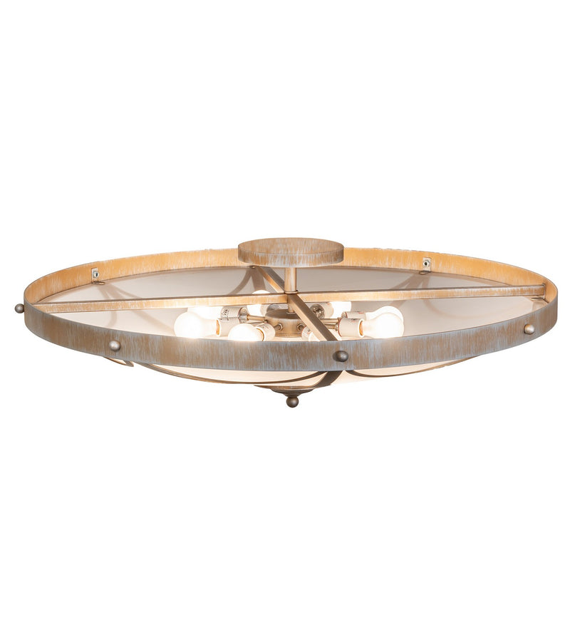 Meyda Tiffany 276209 Eight Light Semi-Flushmount, Antique Silver