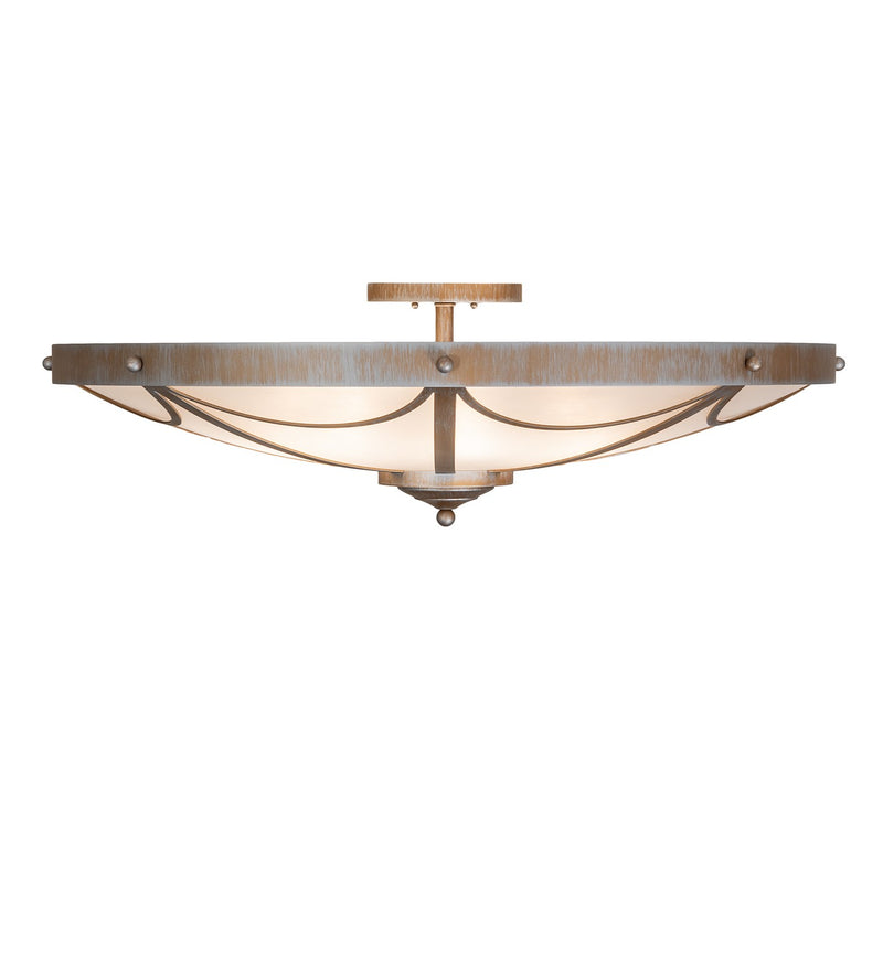 Meyda Tiffany 276209 Eight Light Semi-Flushmount, Antique Silver
