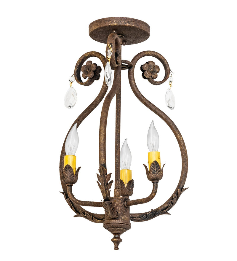 Meyda Tiffany 276405 Three Light Chandelier, Antiquity