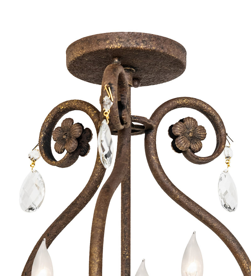 Meyda Tiffany 276405 Three Light Chandelier, Antiquity