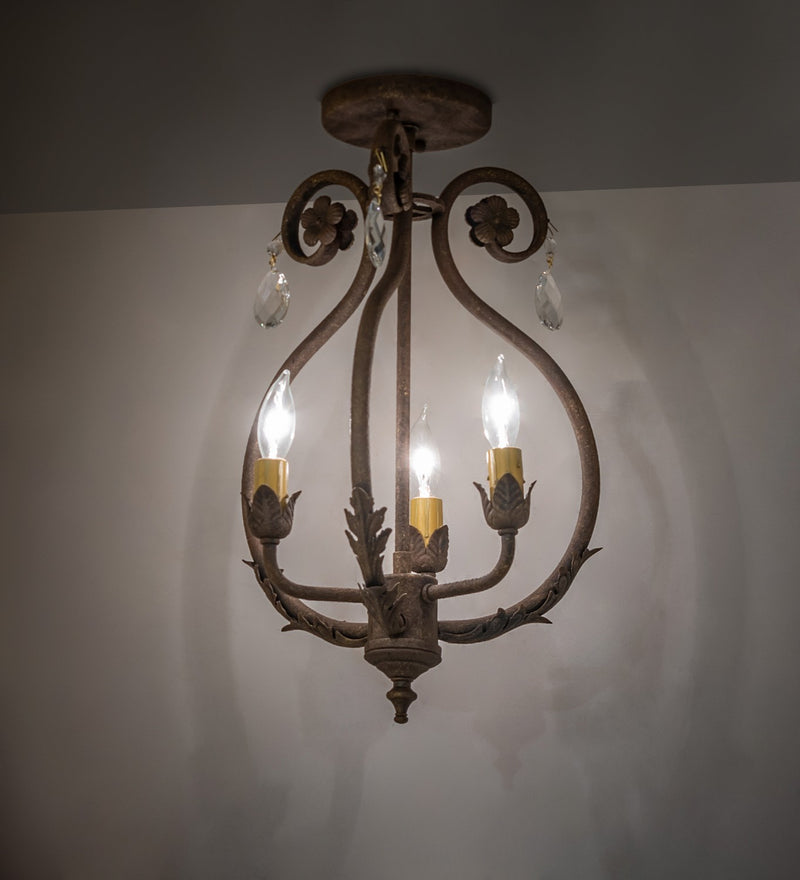 Meyda Tiffany 276405 Three Light Chandelier, Antiquity