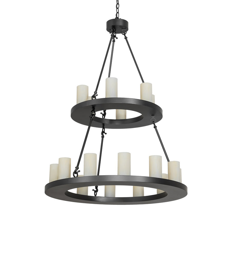 Meyda Tiffany 276477 18 Light Chandelier, Wrought Iron
