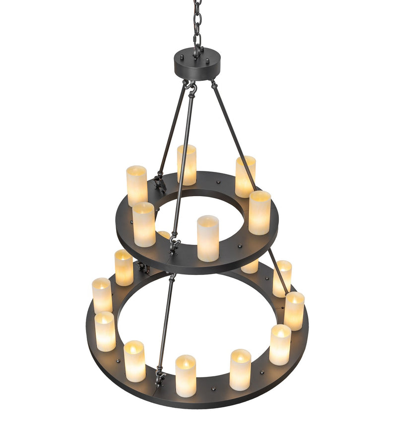 Meyda Tiffany 276477 18 Light Chandelier, Wrought Iron