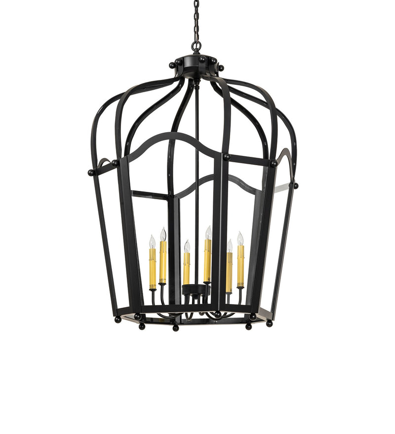 Meyda Tiffany 276580 Six Light Pendant, Flat Black