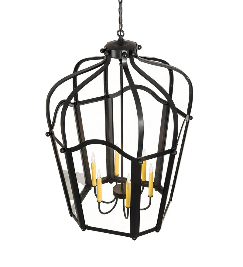 Meyda Tiffany 276580 Six Light Pendant, Flat Black