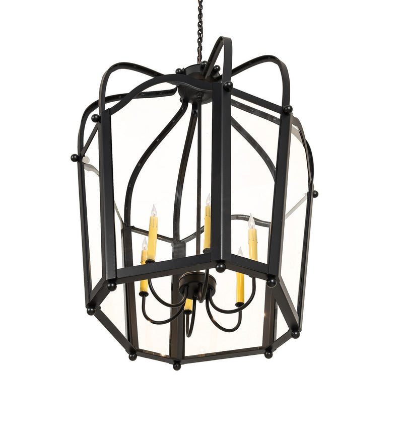 Meyda Tiffany 276580 Six Light Pendant, Flat Black