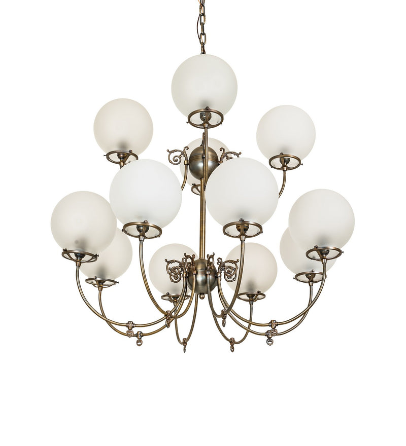 Meyda Tiffany 276940 12 Light Chandelier, Antique Brass