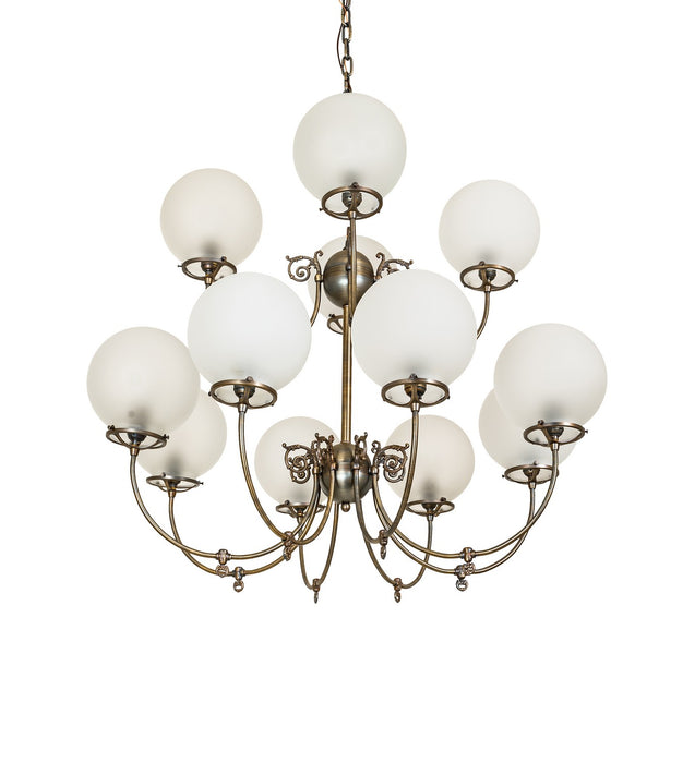 Meyda Tiffany 276940 12 Light Chandelier, Antique Brass