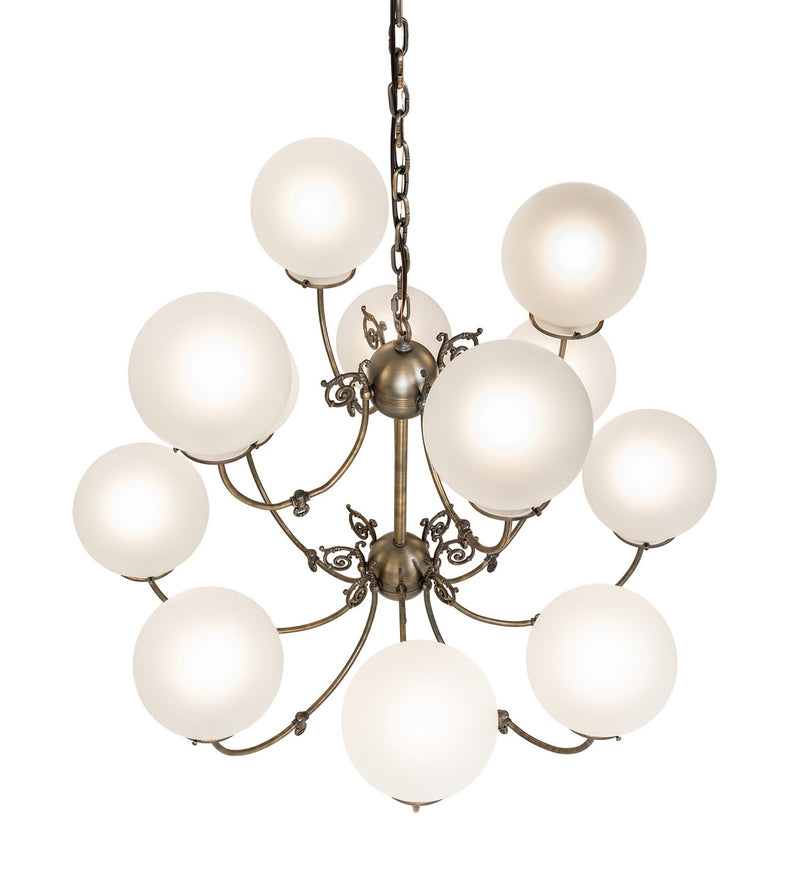 Meyda Tiffany 276940 12 Light Chandelier, Antique Brass