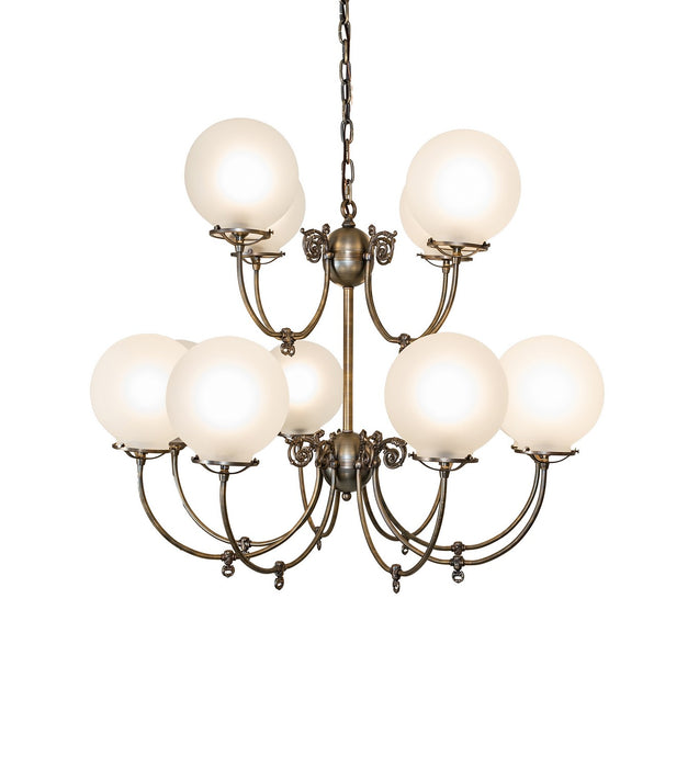 Meyda Tiffany 276940 12 Light Chandelier, Antique Brass