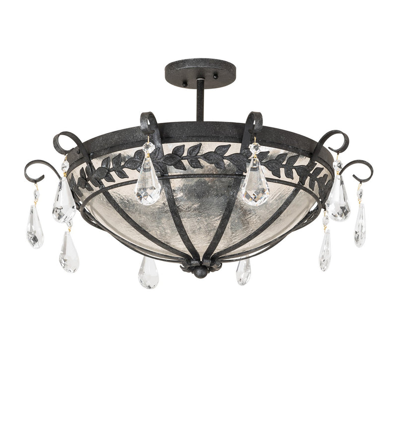 Meyda Tiffany 277034 Three Light Semi-Flushmount, Smoke
